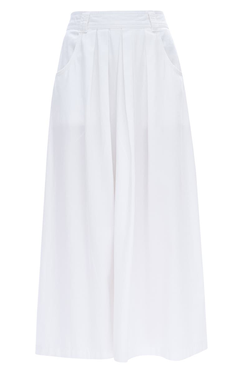 Bayeas Pleated Denim Midi skirt, Alternate, color, White