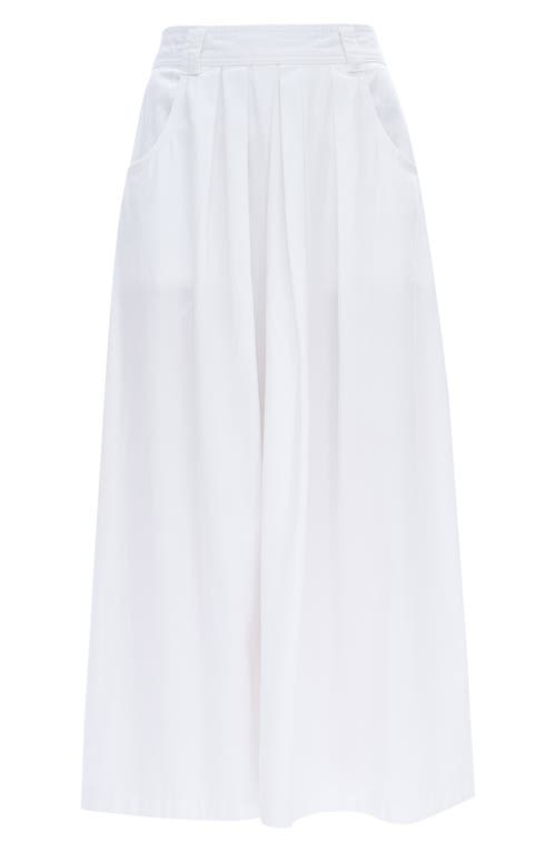 Bayeas Pleated Denim Miniskirt In White