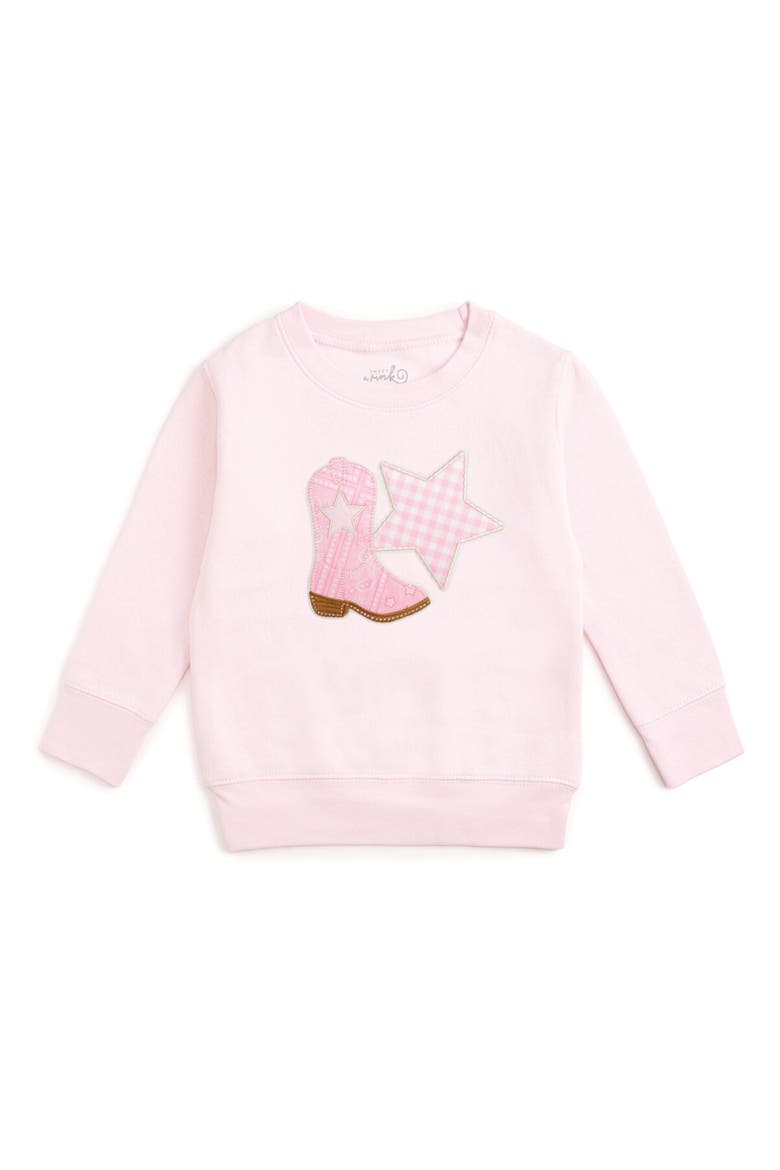 Bandana Cowgirl Patch Western Sweatshirt, Main, color, Ballet Pink