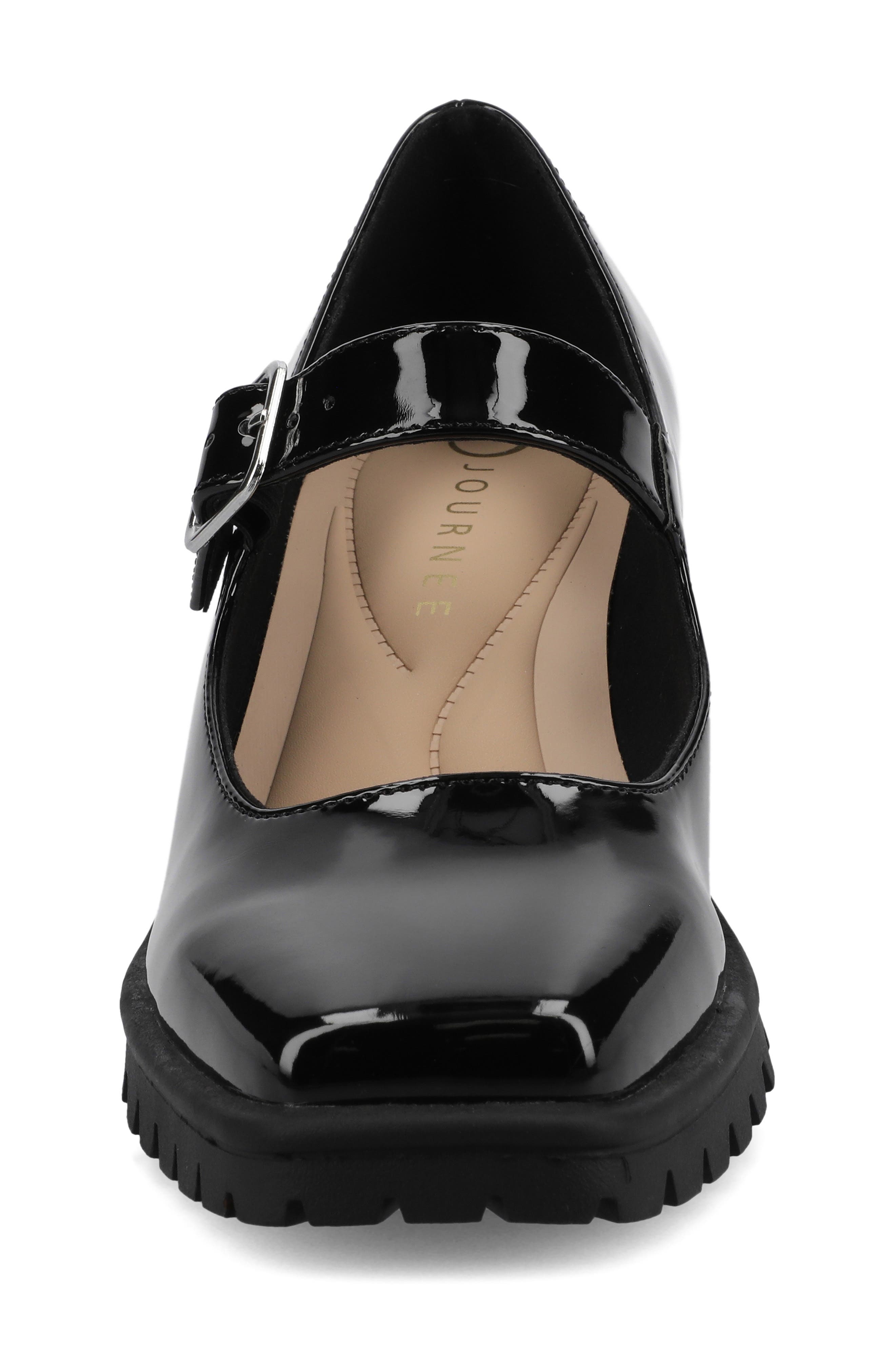 Journee Collection Mary Jane Pump, Alternate, color, Black Patent
