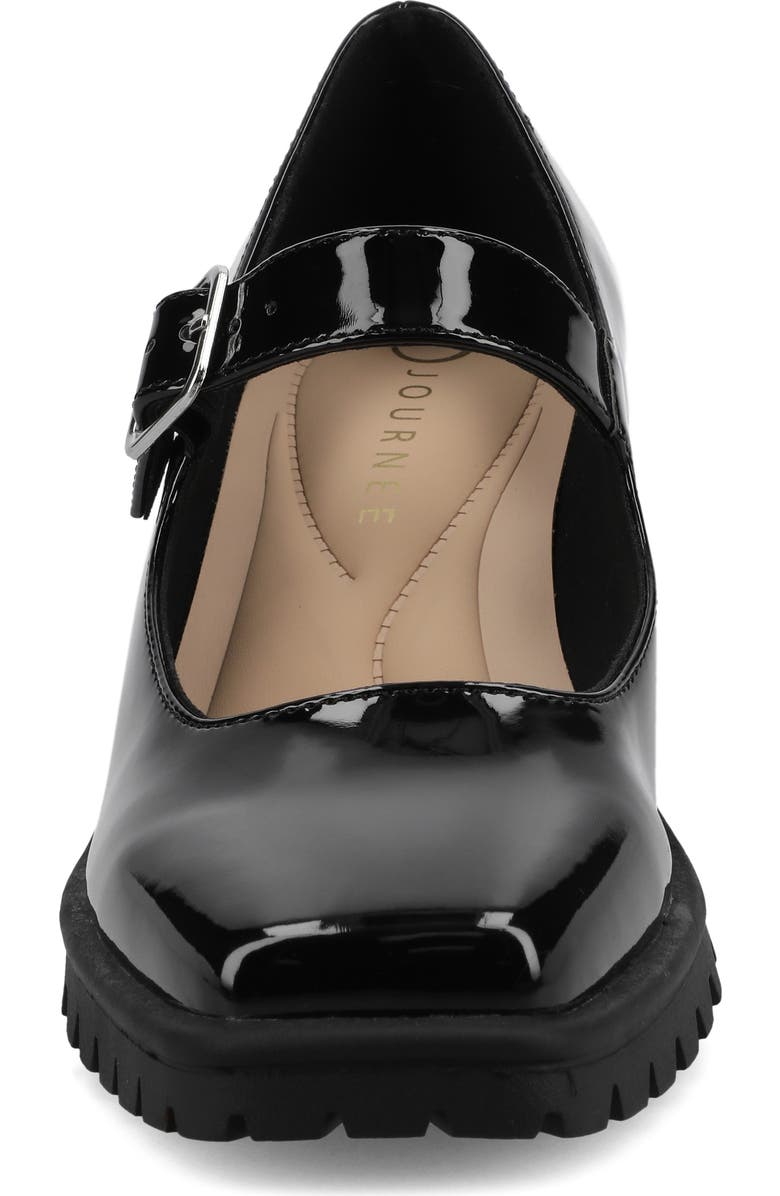 Journee Collection Mary Jane Pump, Alternate, color, Black Patent