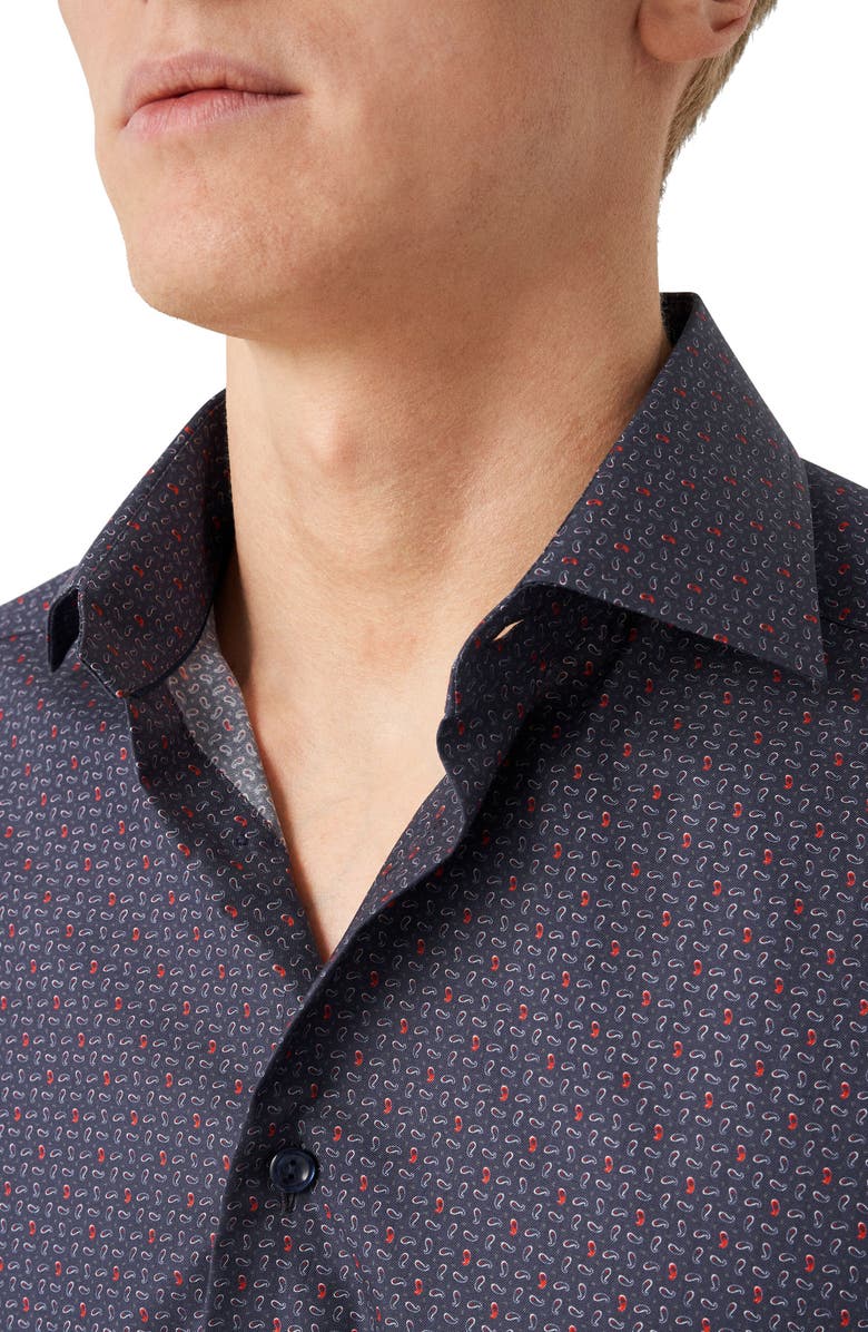 Eton Contemporary Fit Micro Paisley Print Dress Shirt, Alternate, color, 