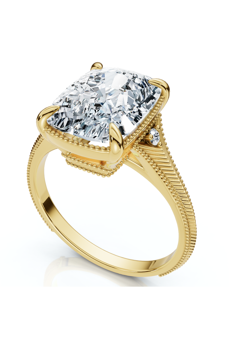Certified 5Ct Taylor Elongated Cushion Engagement Ring 14k Gold Lab Grown, Alternate, color, 14k Yellow Gold