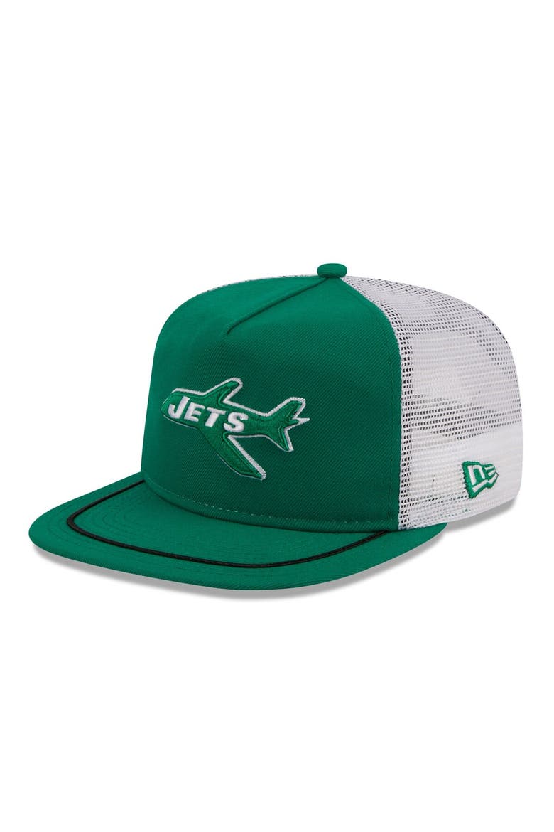 Men's New Era Kelly Green/White New York Jets Original Classic Golfer Adjustable Hat, Main, color, Kelly Green