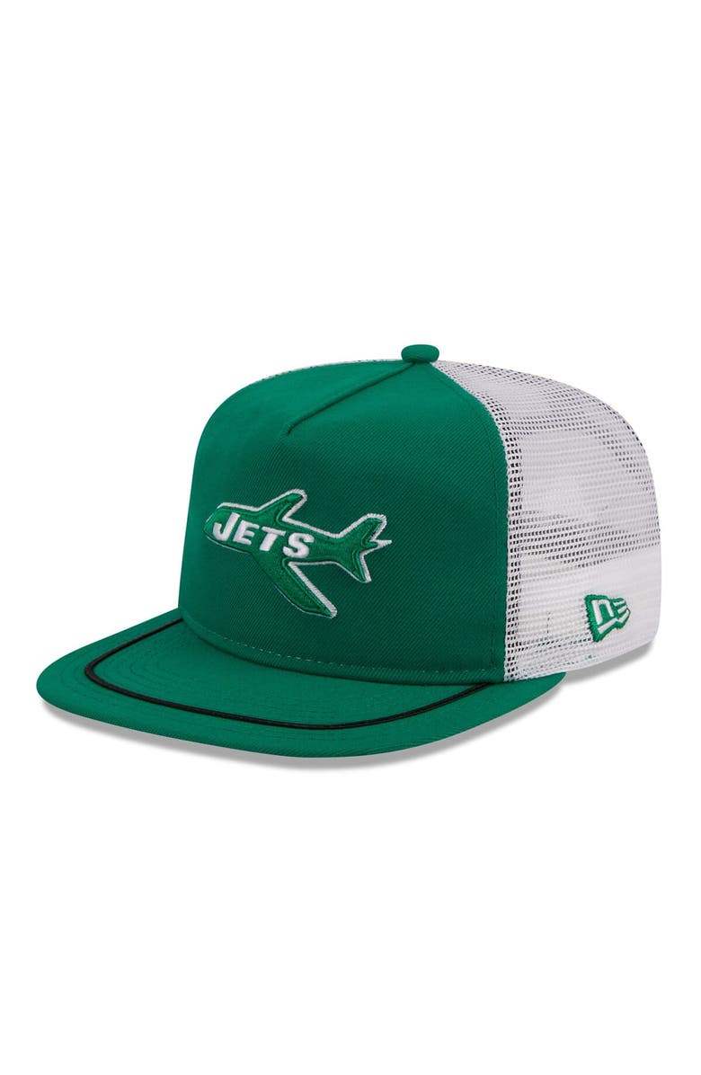 New Era Men's New Era Kelly Green/White New York Jets Original Classic Golfer Adjustable Hat, Main, color,