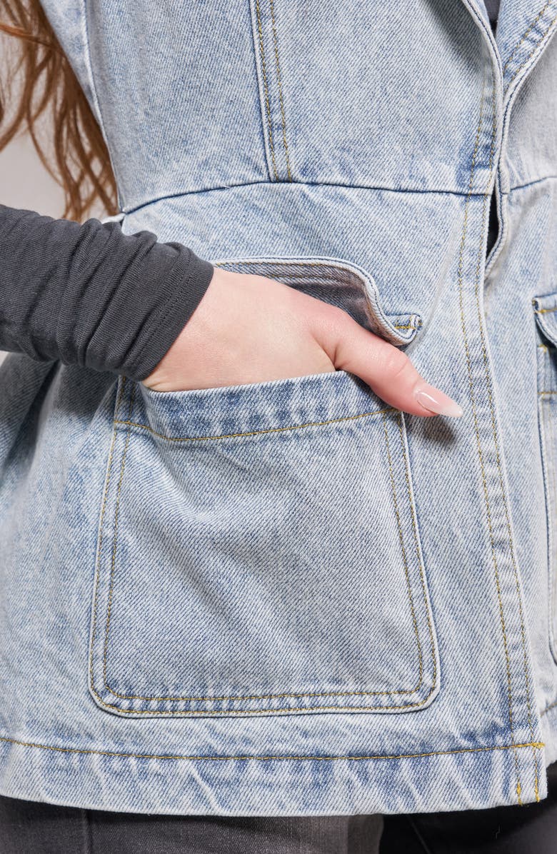 AZALEA WANG Ryn Denim Peplum Vest, Alternate, color, 