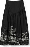 Desigual Landscape Poplin Midi Skirt