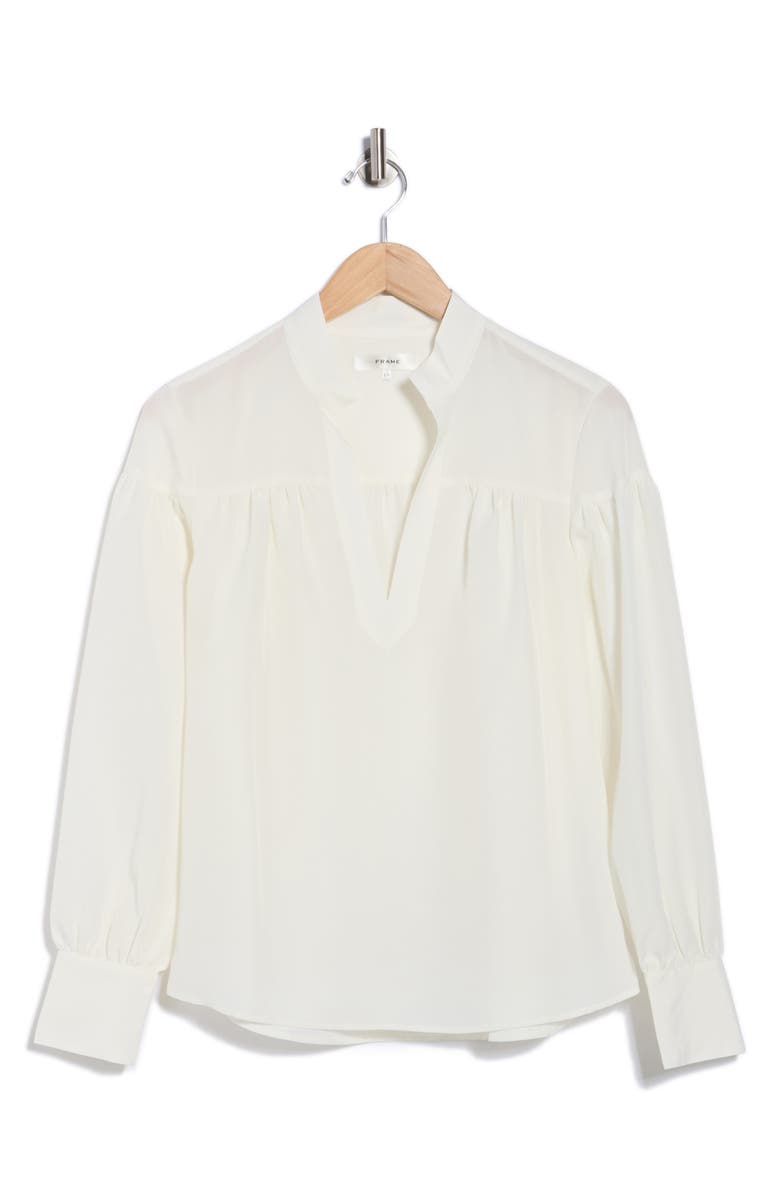 FRAME The Shirred Pop Over Blouse, Alternate, color, Cream