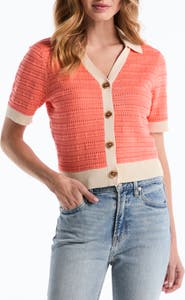 Laundry by Shelli Segal Textured Polo Cardigan