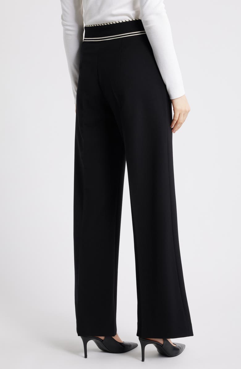 FRAME Prim Contrast Piping Pants, Alternate, color, Black