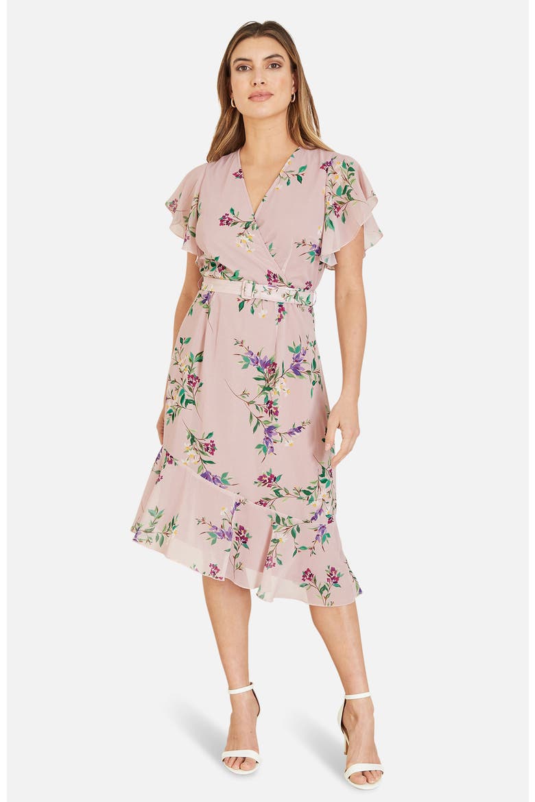 Midi Dress With Frill Details, Main, color, Pink