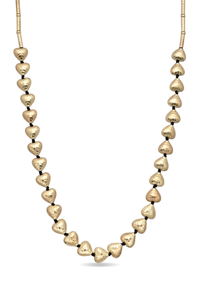 Suzy Hammered Heart Necklace, Main, color, GOLD