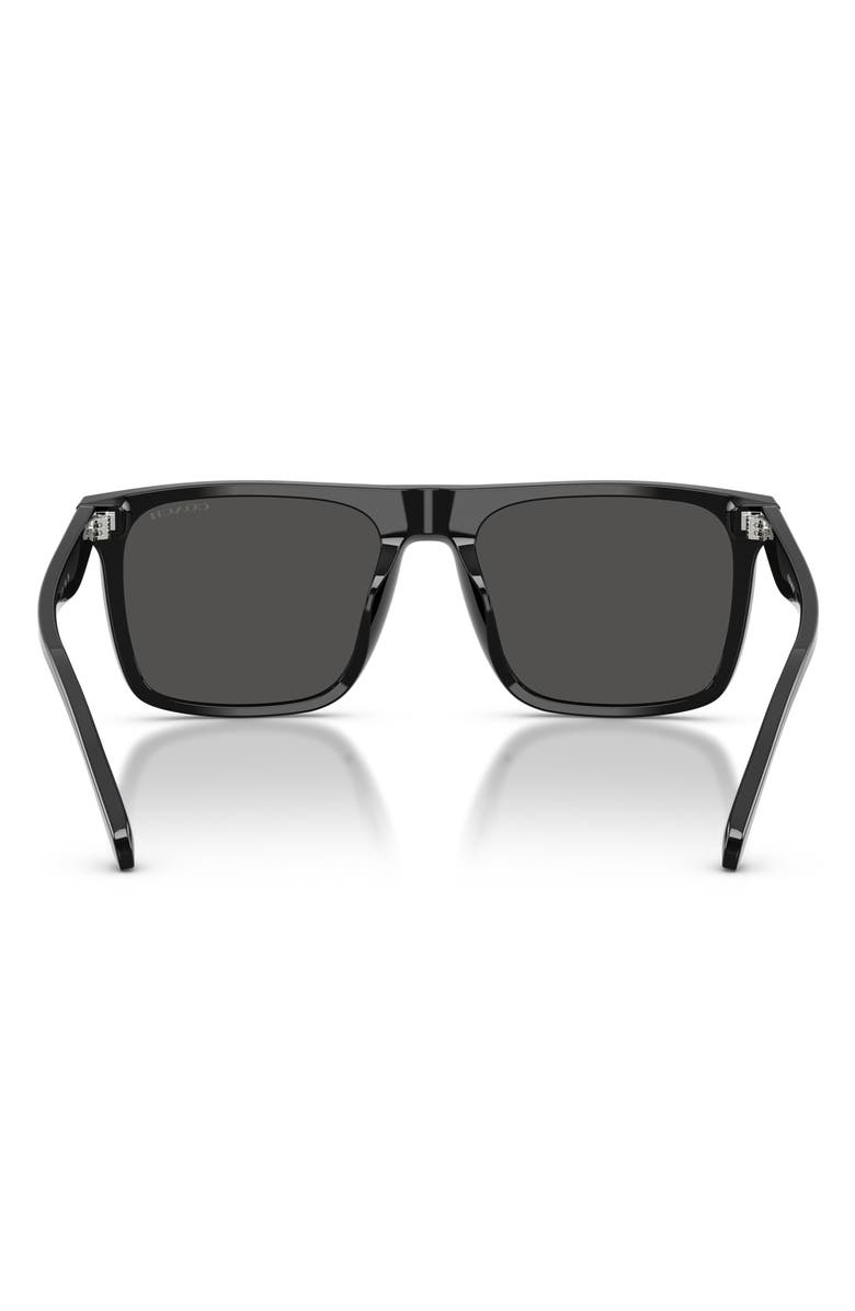 COACH 57mm Flat Top Square Sunglasses, Alternate, color, Black / Grey Solid