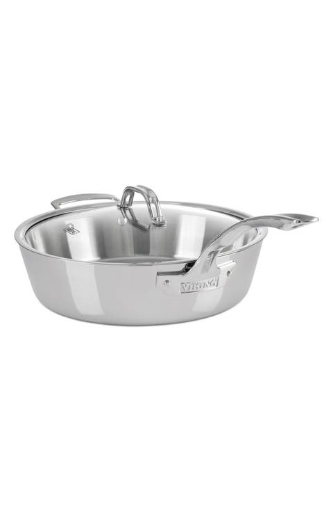 3-Ply Contemporary 4.8-Quart Stainless Steel Sauté Pan