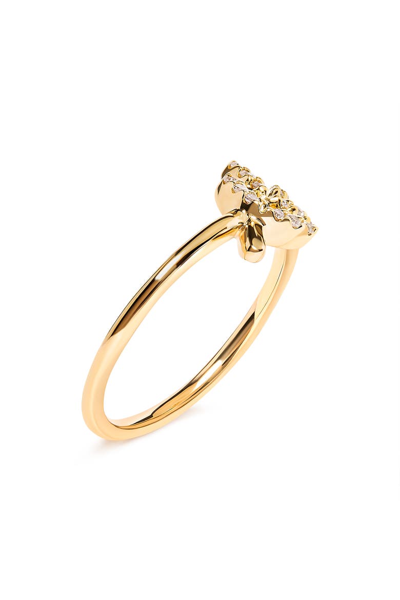10K Yellow Gold 1/10 Cttw Diamond Leaf and Branch Ring, Alternate, color, Yellow