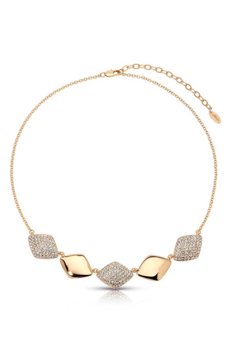 Ettika Crystal Pavè Pebble Chain Necklace, Main, color, 