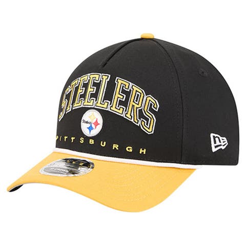 Men
s New Era  Black Pittsburgh Steelers  Arch COOLERA 9FORTY A-Frame M-Crown Adjustable Hat