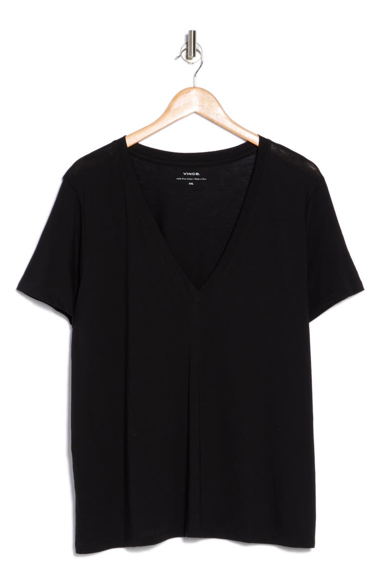 Vince Essential V-Neck T-Shirt, Alternate, color, Black