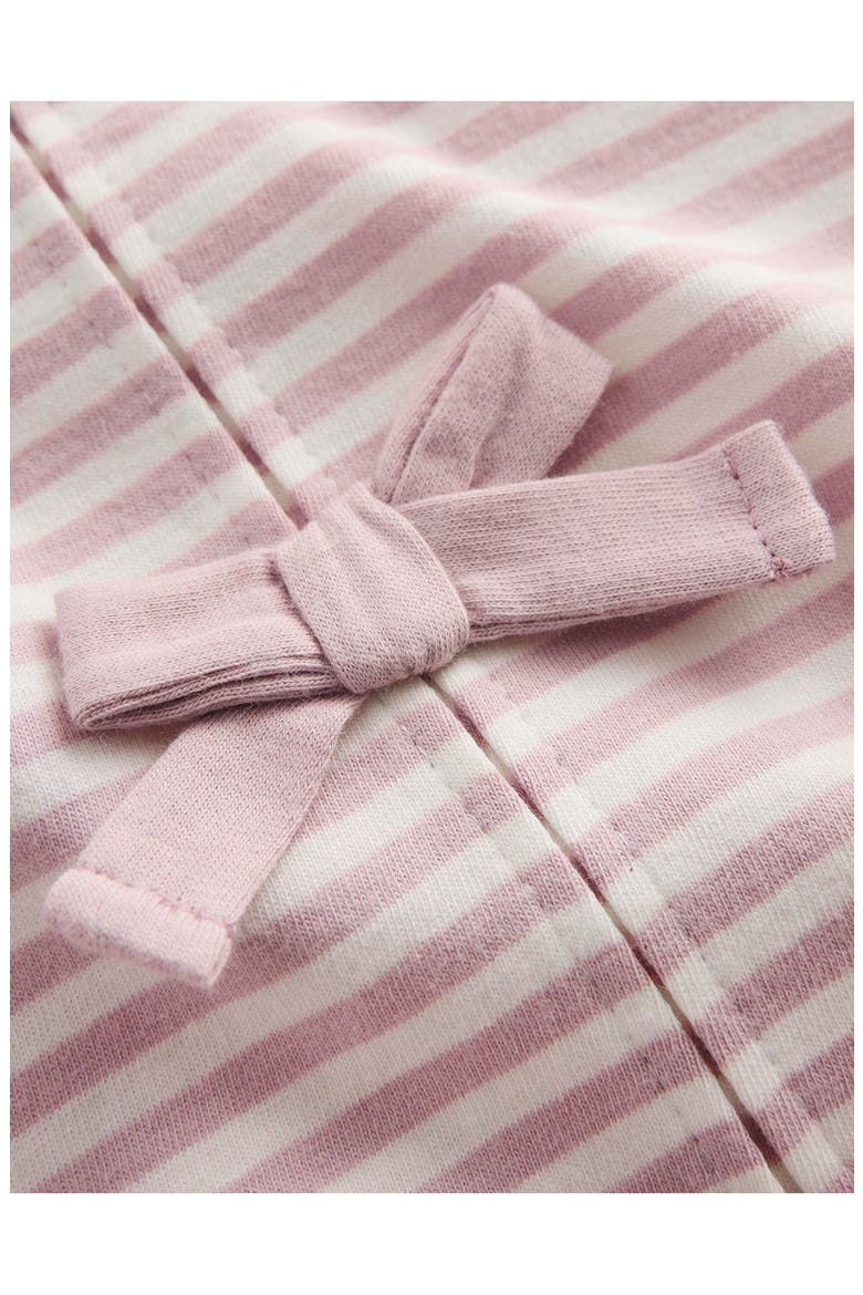 Kids' Bow Trim Striped Cotton Rib Top, Alternate, color, PINK STRIPE