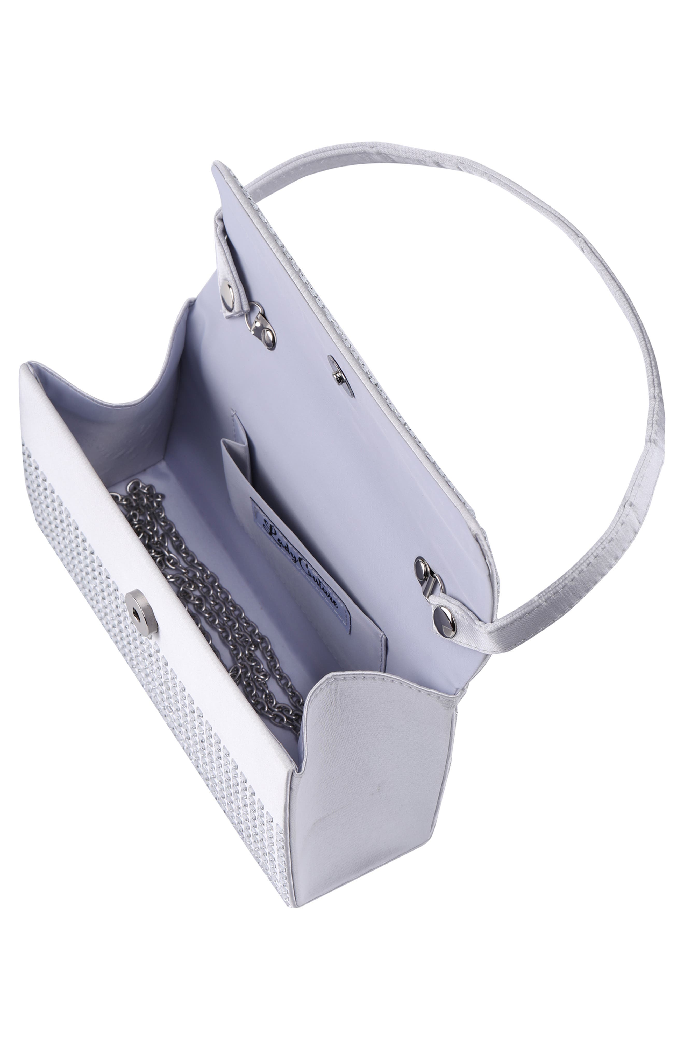 Shana Rhinestone Handbag, Alternate, color, SILVER