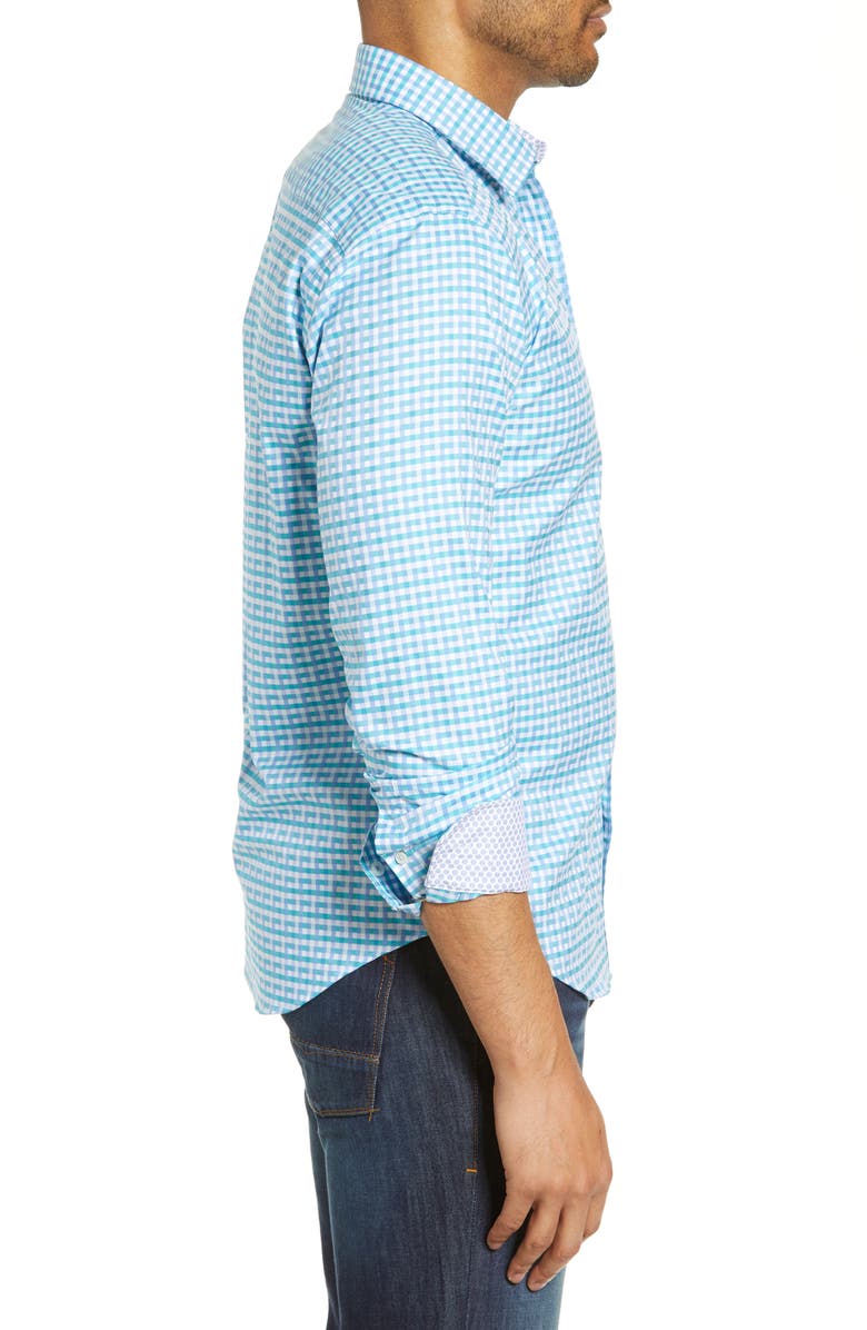 Bugatchi Shaped Fit Print Cotton Shirt, Alternate, color, 
