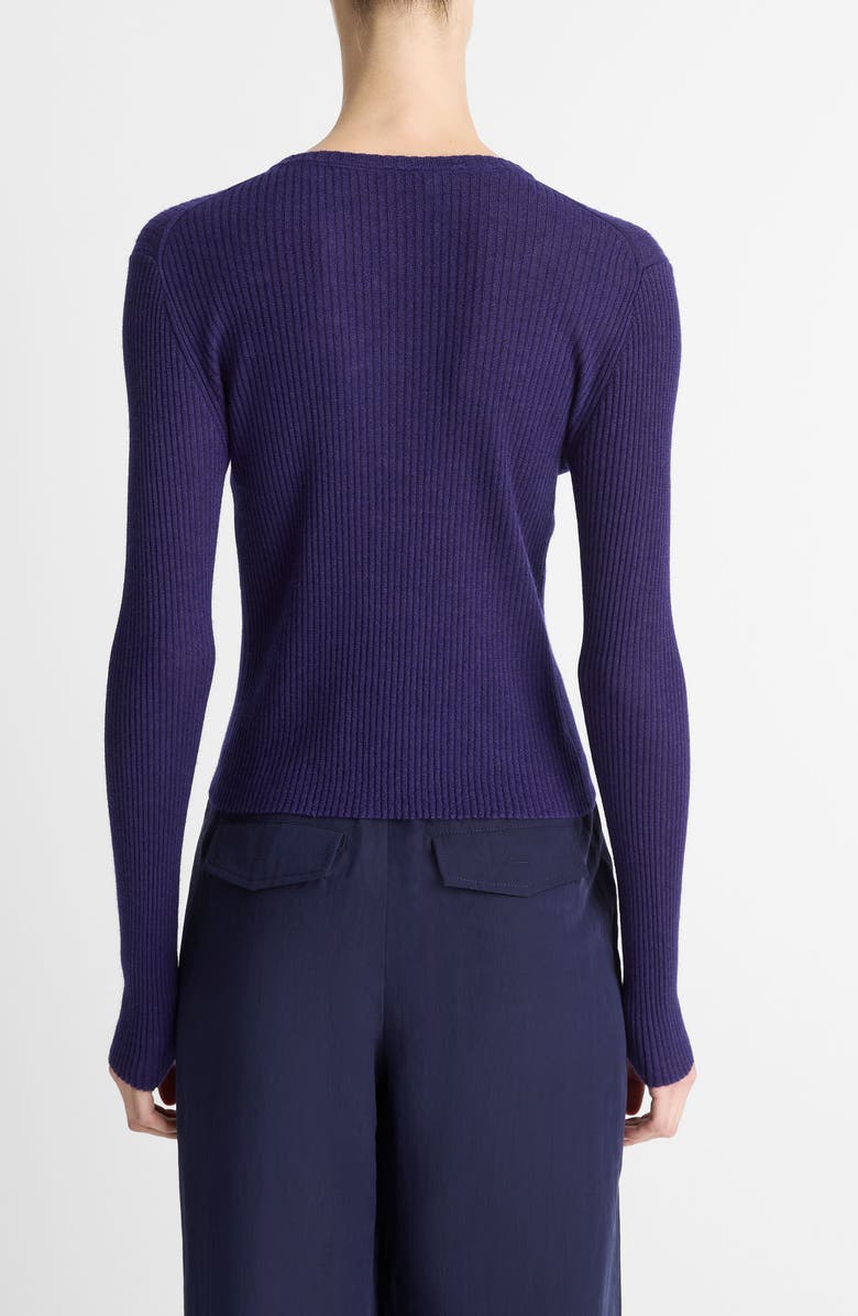 Vince Cashmere & Silk Fitted Rib Henley, Alternate, color, 424Dir-Deep Iris