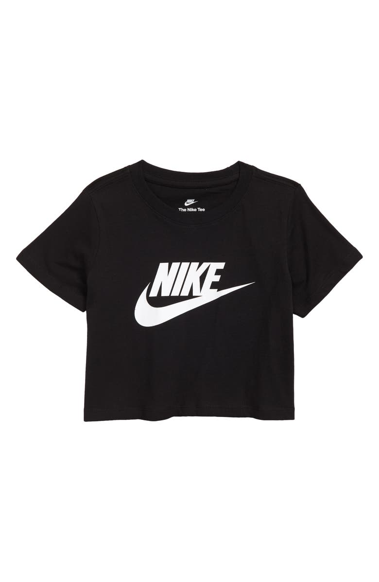 Nike Kids' Cropped Cotton Logo Graphic T-Shirt, Main, color, 