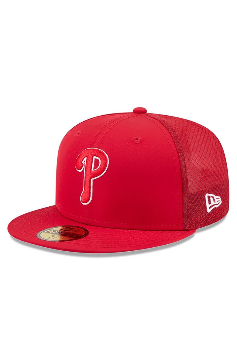 New Era Men's New Era Red Philadelphia Phillies 2026 Batting Practice 59FIFTY Fitted Hat, Main, color, Red