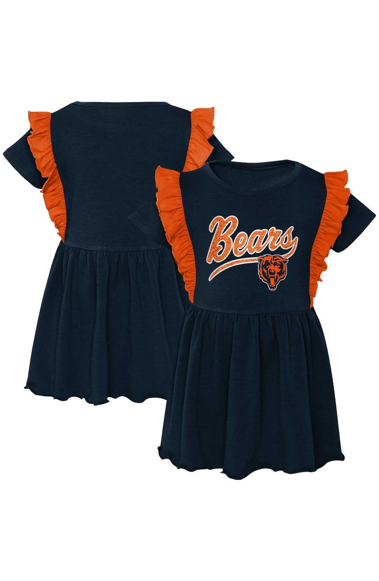 Outerstuff Girls Preschool Navy Chicago Bears Too Cute Tri-Blend Dress, Main, color, Navy