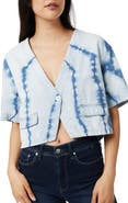 Mavi Jeans Tie Dye Crop Denim Shirt