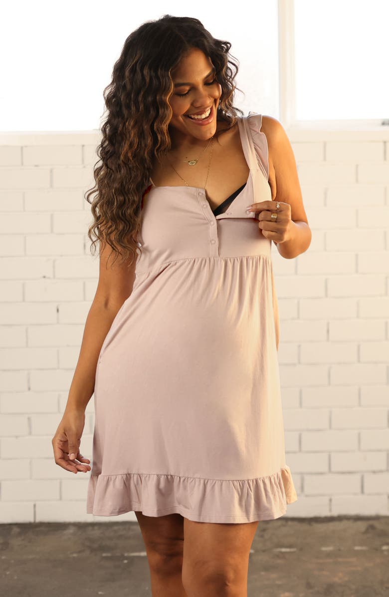 Angel Maternity Delivery Maternity Nightgown, Alternate, color, 