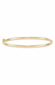 Frankie & Zoe 14K Yellow Gold Hollow Hinged Bangle Bracelet