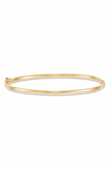 Frankie & Zoe 14K Yellow Gold Hollow Hinged Bangle Bracelet