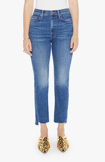 MOTHER High Waist Rider Fray Step Hem Ankle Jeans