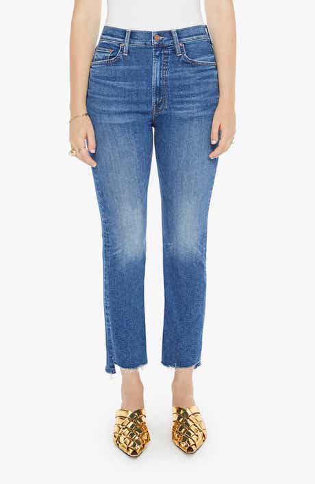 MOTHER High Waist Rider Fray Step Hem Ankle Jeans