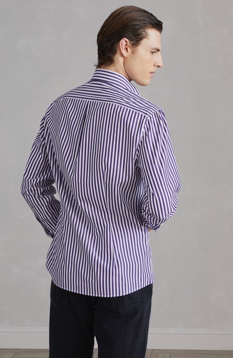 Brunello Cucinelli Striped poplin shirt, Alternate, color, 