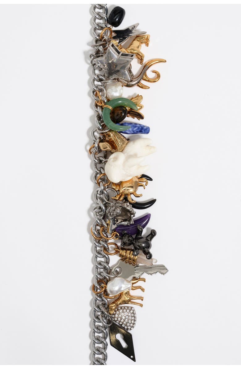 Bimba y Lola Multi-Charm Chain Necklace, Alternate, color,