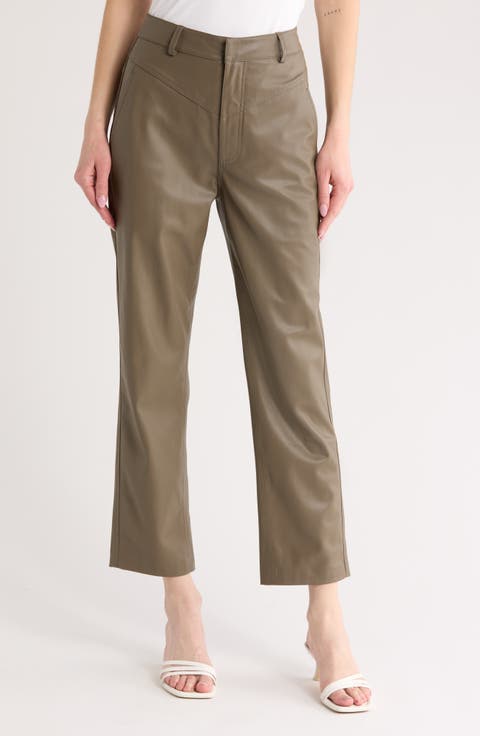 Cleo High Waist Kick Flare Faux Leather Pants