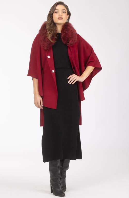 Gorski Wool Belted Cape In Red