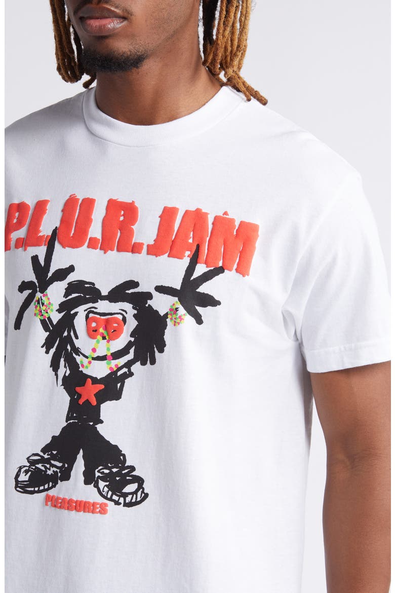 P.L.U.R. Jam Cotton Graphic T-Shirt, Alternate, color, WHITE