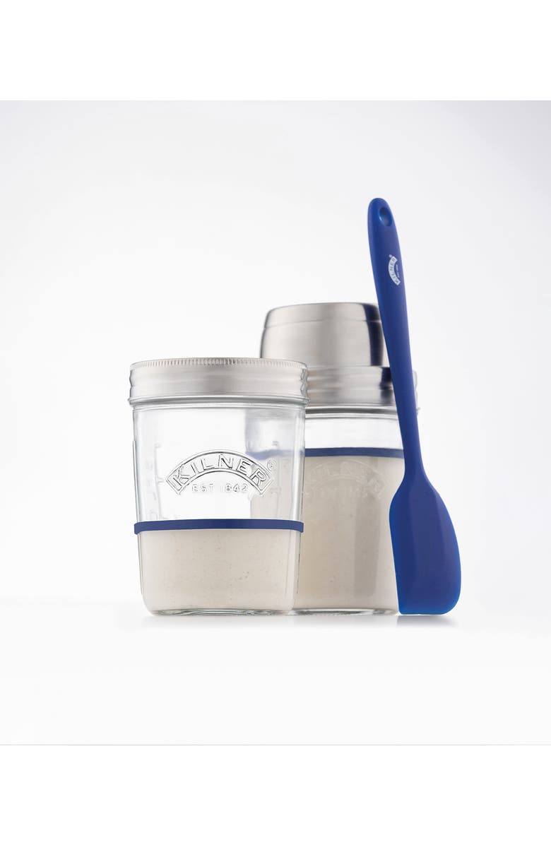Kilner Sourdough Starter Set, 2 Glass Jars with Spatula and Measuring Markers, Alternate, color, Clear
