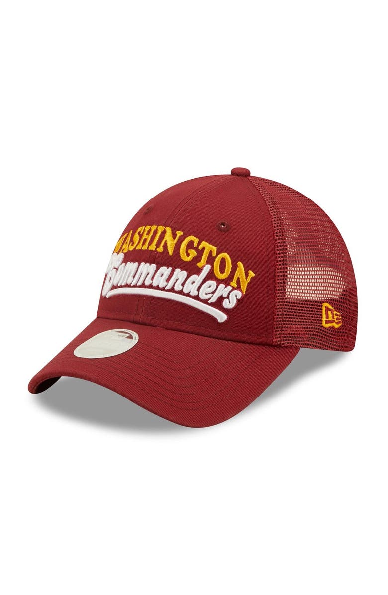New Era Women's New Era   Burgundy Washington Commanders Team Trucker 9FORTY Snapback Hat, Main, color, 