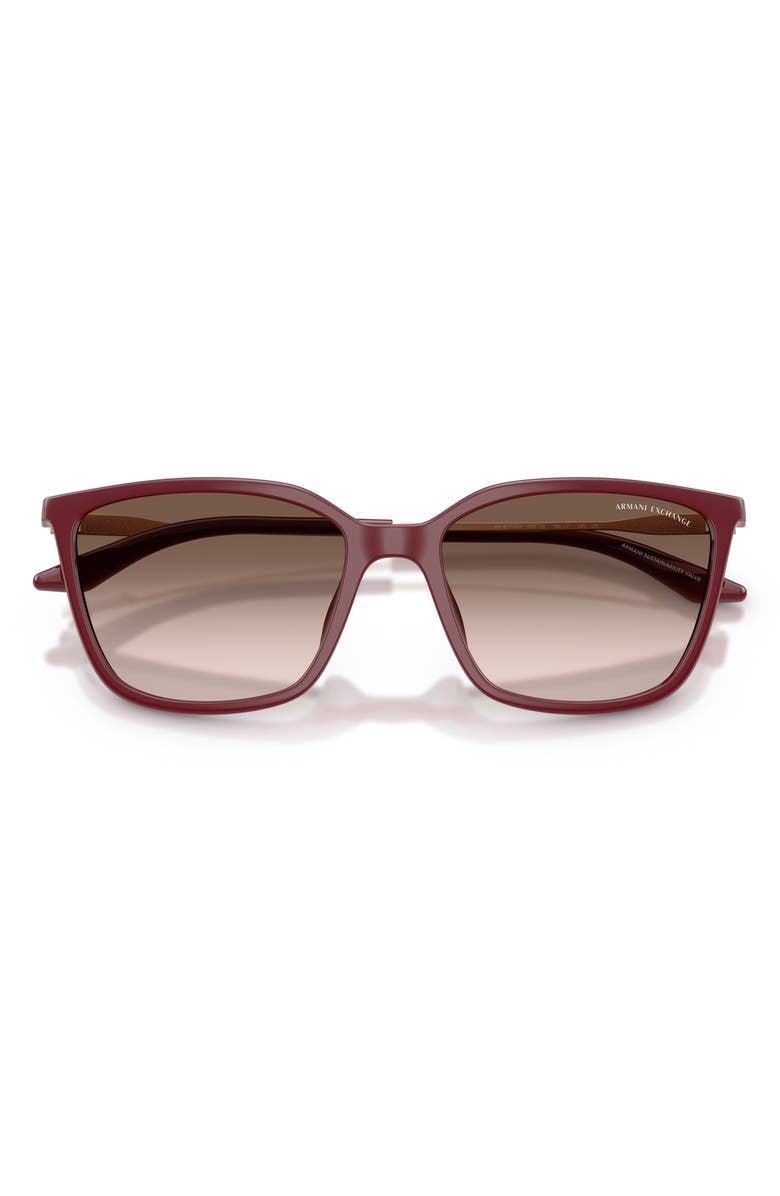 Armani Exchange 55mm Square Sunglasses, Alternate, color, Bordeaux / Pink Gradient Grey