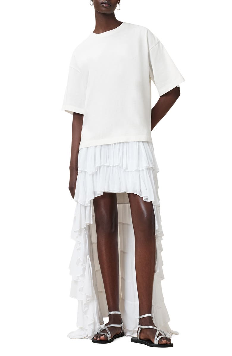 AllSaints Amelie Crochet Back Cotton T-Shirt, Alternate, color,