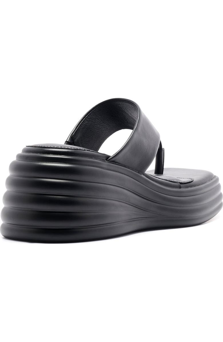 Therapy Australia FRAME square toe Wedge Sandal, Alternate, color, Black Smooth Pu