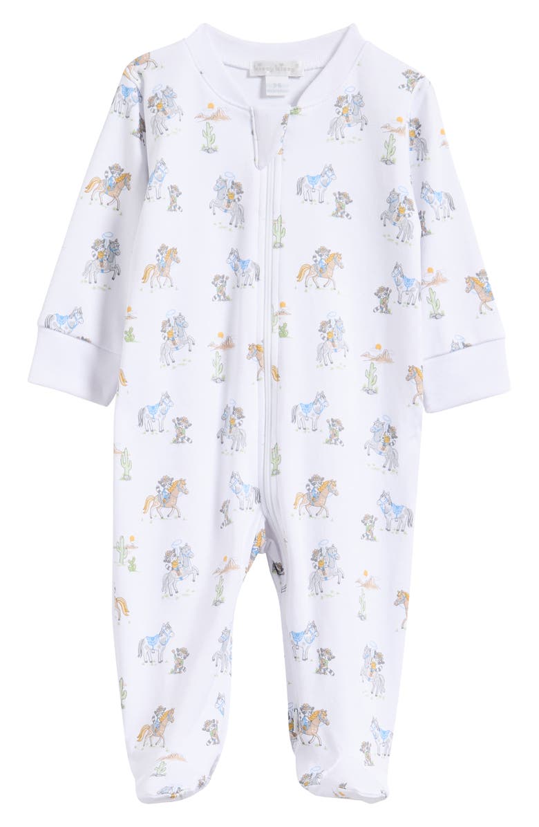 Kissy Kissy Wild West Print Pima Cotton Footie, Main, color, 