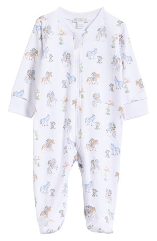 Kissy Kissy Wild West Print Pima Cotton Footie In Print Multi