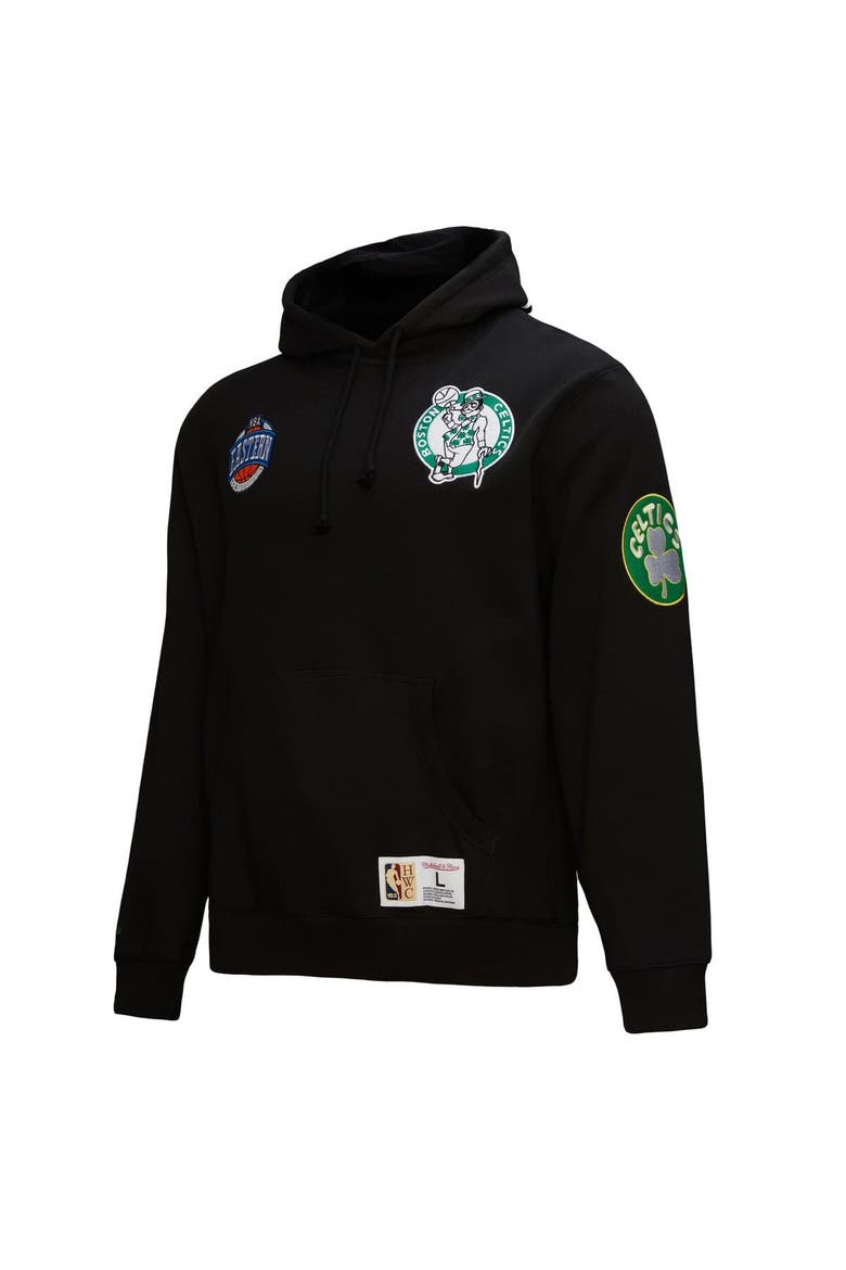 Men's Mitchell & Ness  Black Boston Celtics Hardwood Classics Blackout Collection Pullover Hoodie, Alternate, color, Black