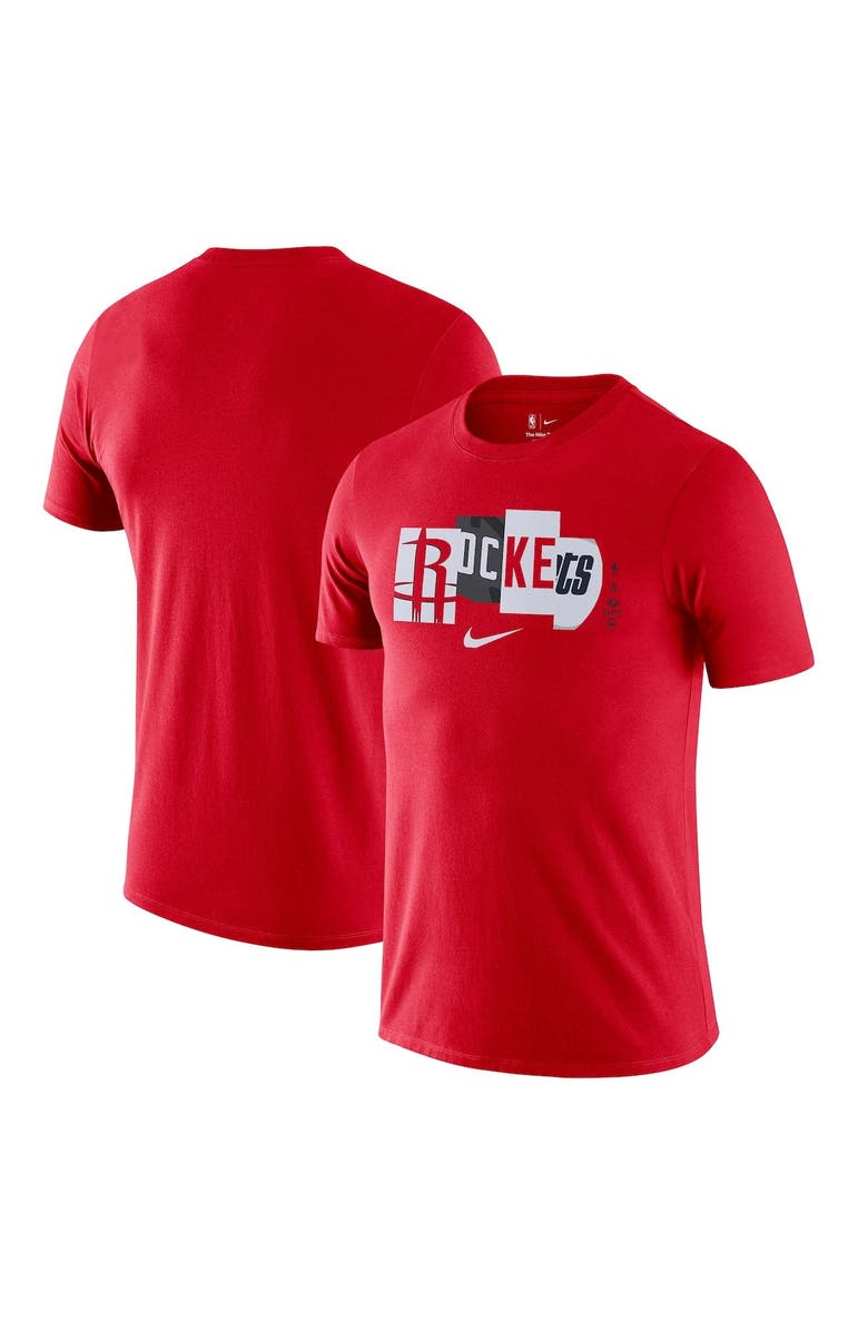Nike Men's Nike Red Houston Rockets 2021/22 City Edition Essential Wordmark Collage T-Shirt, Alternate, color,