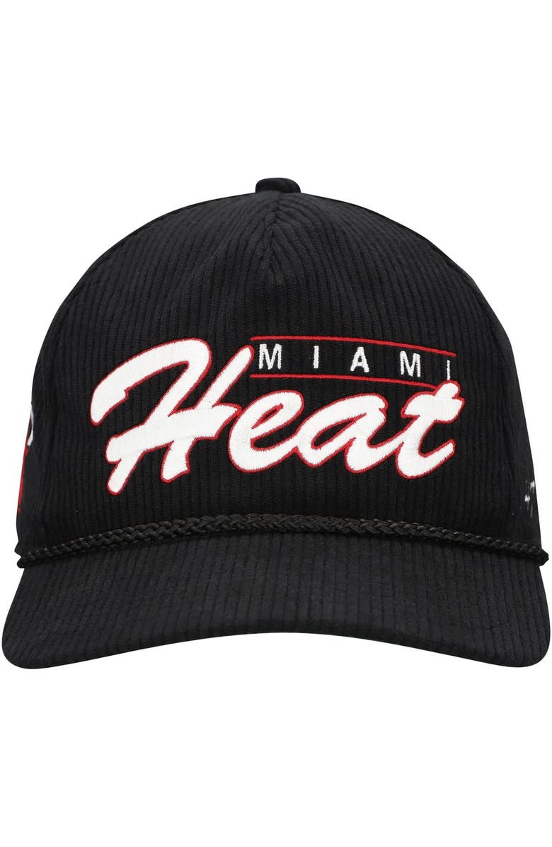 '47 Men's '47 Black Miami Heat Double Header Sidepatch Cord Hitch Adjustable Hat, Alternate, color, Black